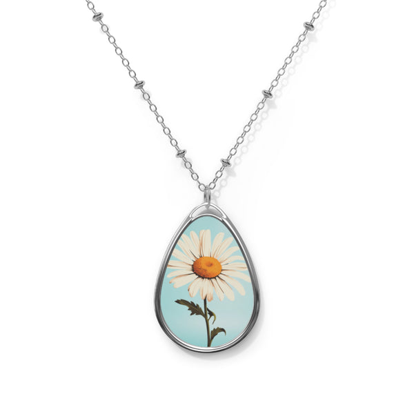 April Birth Month Flower Necklace, Daisy, Elegant Necklace in Brass and Aluminum,  A Thoughtful and Personal Gift for April Birthdays
