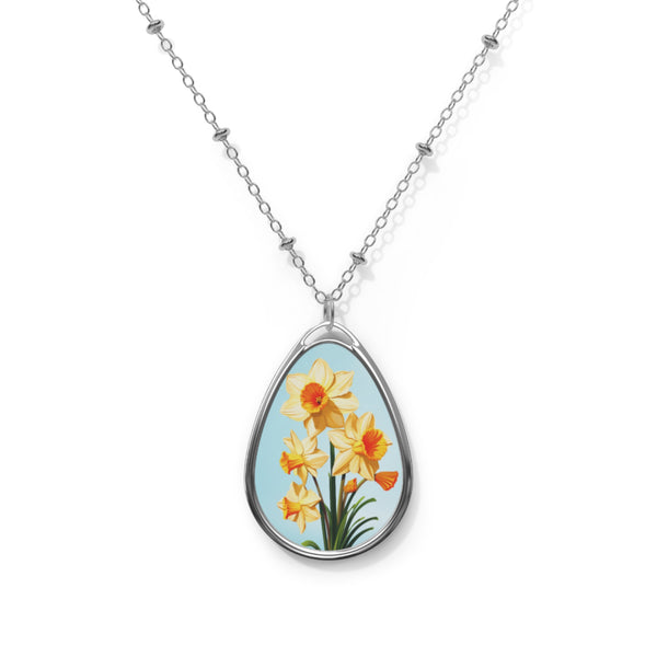 March Birth Month Flower Necklace: Daffodil, Elegance in Brass & Aluminum, A Perfect Personalized Gift for March Birthdays