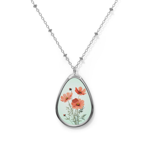 October Birth Month Flower Necklace: Cosmos - Elegance in Brass & Aluminum – A Perfect Personalized Gift for October Birthdays.!