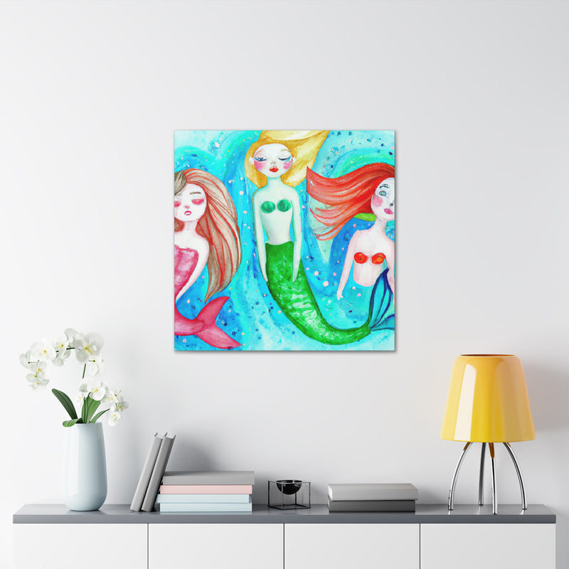 Mermaid Watercolor Canvas