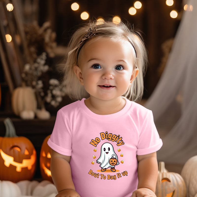 No Diggity - Baby Halloween Funny T-Shirt - Sizes 3 month to 2 Years Old, 5 Bewitching  Colors Perfect For a Girl Or Boy - Ghost Tee, No Diggity 90's