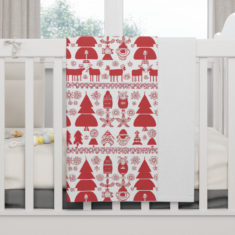 Scando Reindeer Cozy Baby Fleece Blanket - Newborn Christmas Gift idea