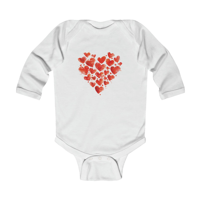 My Little Valentine: Snuggly Long Sleeve Baby Onesie for Valentine's Day - Infant Long Sleeve Bodysuit