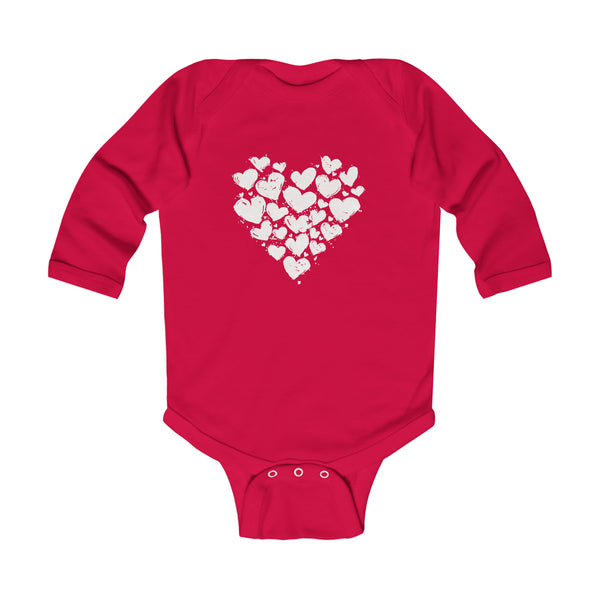 My Little Valentine: Snuggly Long Sleeve Baby Onesie for Valentine's Day - Infant Long Sleeve Bodysuit