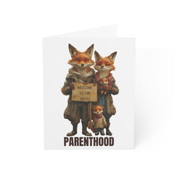 Welcome to the Hood... Parenthood New Baby Card - New Baby Congratulations Card - Fox