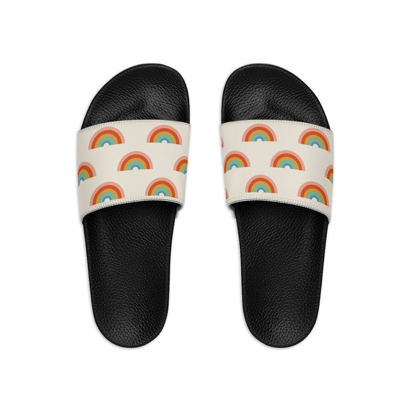 Youth Slide Sandals - Rainbow Pattern